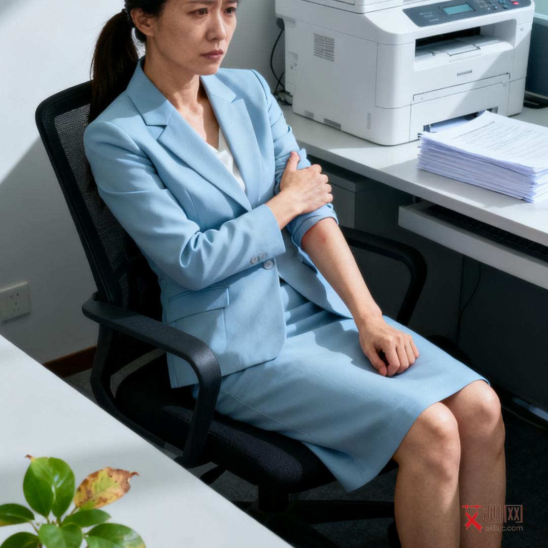 女性艾滋病皮肤症状图片腿上有红点